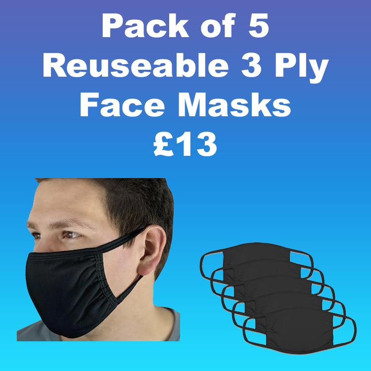 Face Masks Pack of 5